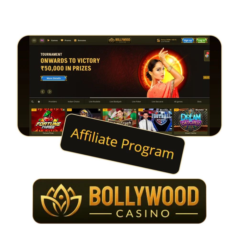 BollywoodCasino's affiliate program helps users earn by attracting new players in India.