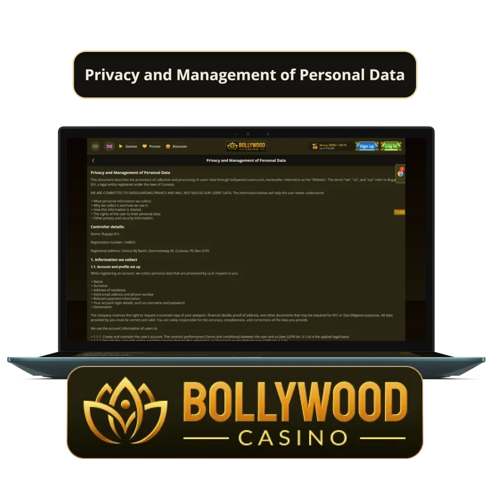 BollywoodCasino privacy policy details how your personal data is protected.