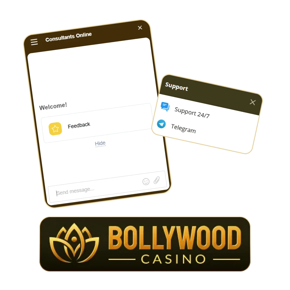 Contact BollywoodCasino support, available 24/7 for Indian players.