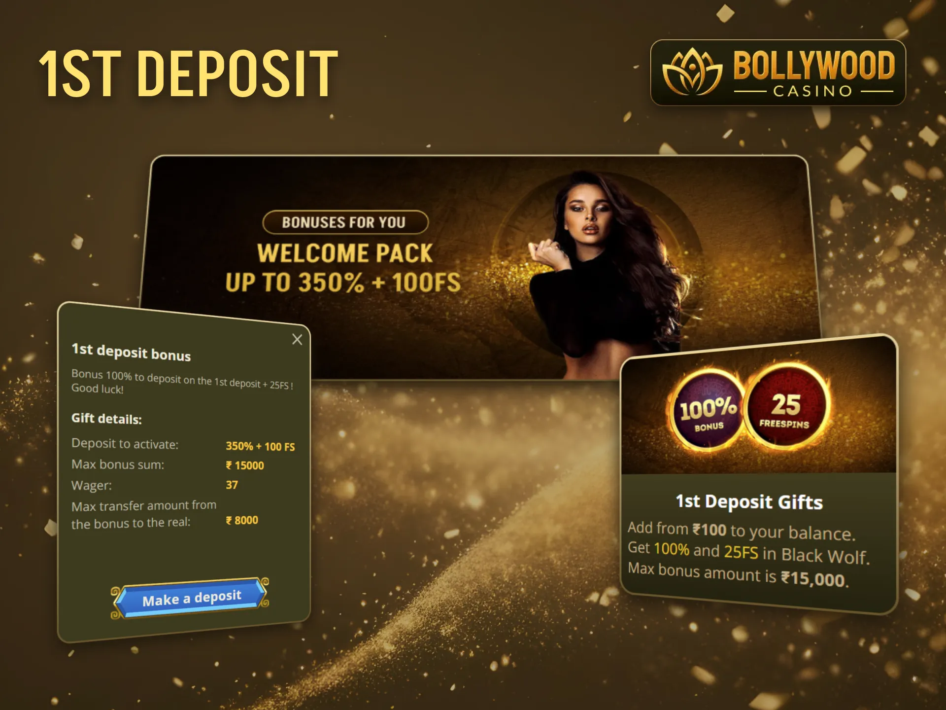 Claim your first deposit bonus at BollywoodCasino.