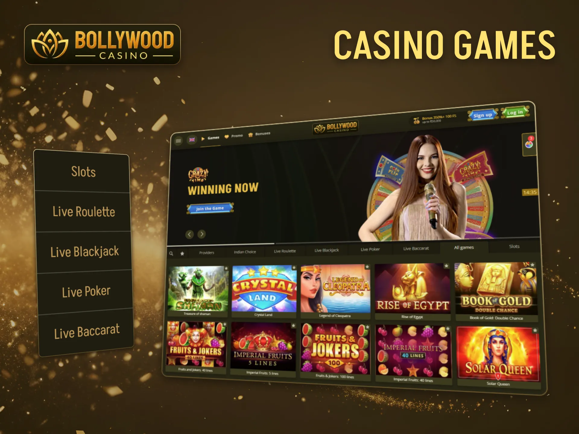The BollywoodCasino online gaming platform offers a diverse selection of games.