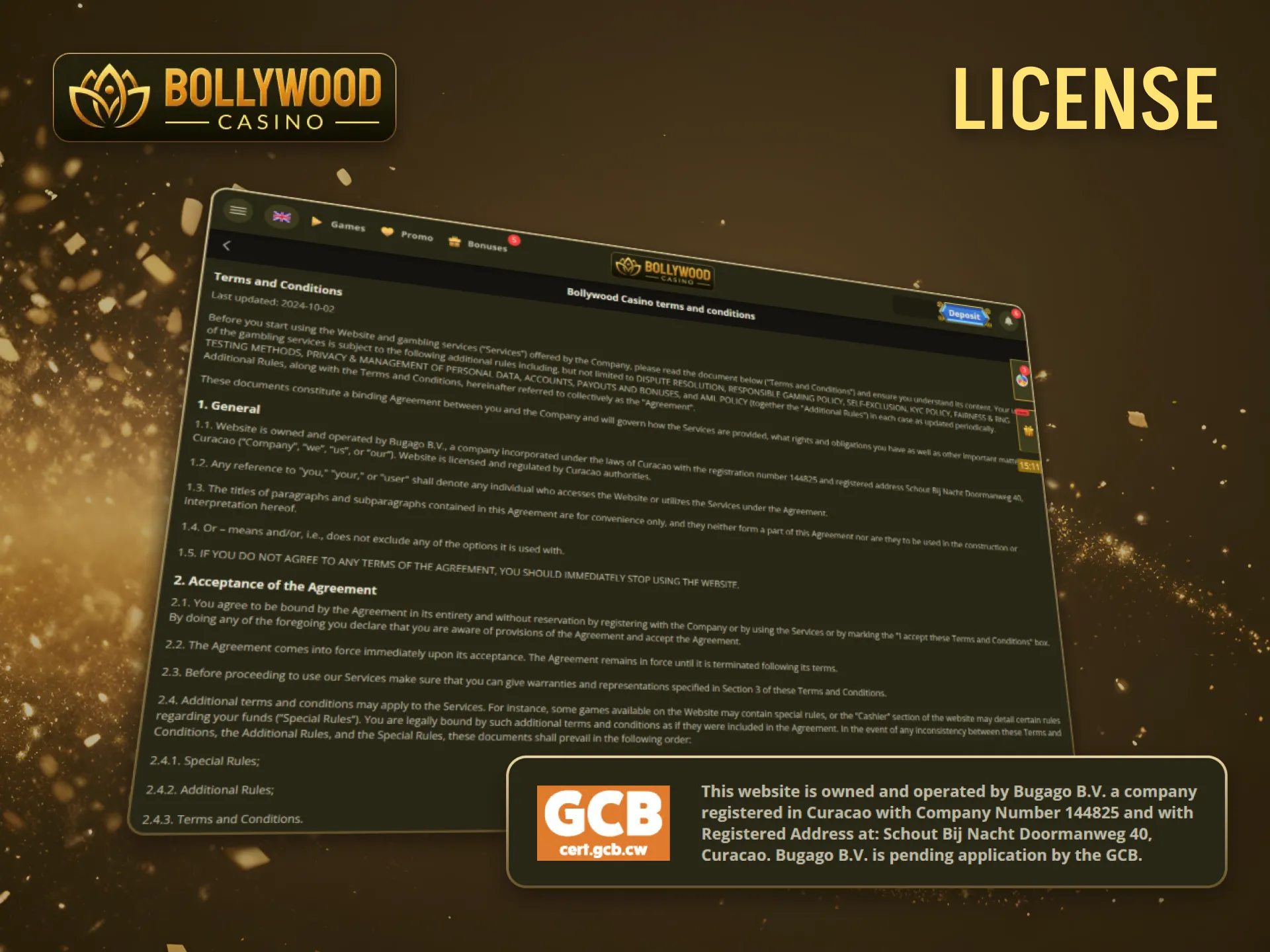 BollywoodCasino provides a legal platform for gambling.